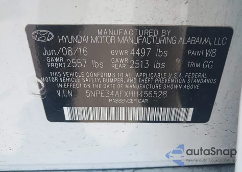 2017 Hyundai Sonata Limited from USA, damaged, VIN 5NPE34AFXHH456528
